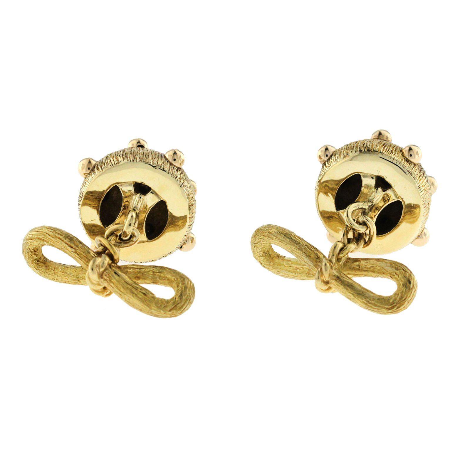 Tiffany & Co. 18 Karat Yellow Gold Jean Schlumberger Dome Dots Cufflinks In Good Condition In Los Angeles, CA