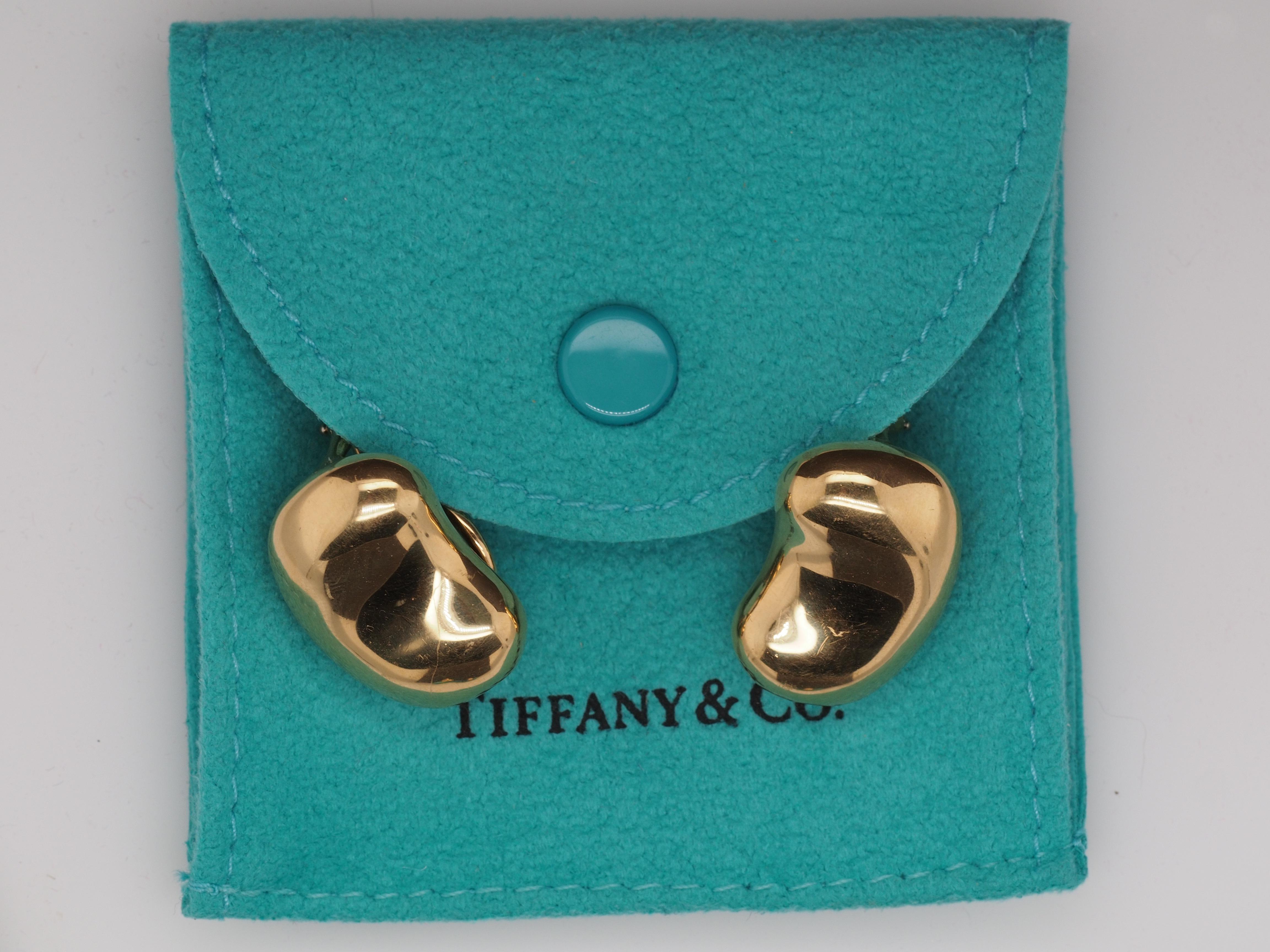 Tiffany & Co. 18 Karat Gelbgold JUMBO Bohnenohrringe von Elsa Peretti (Zeitgenössisch) im Angebot