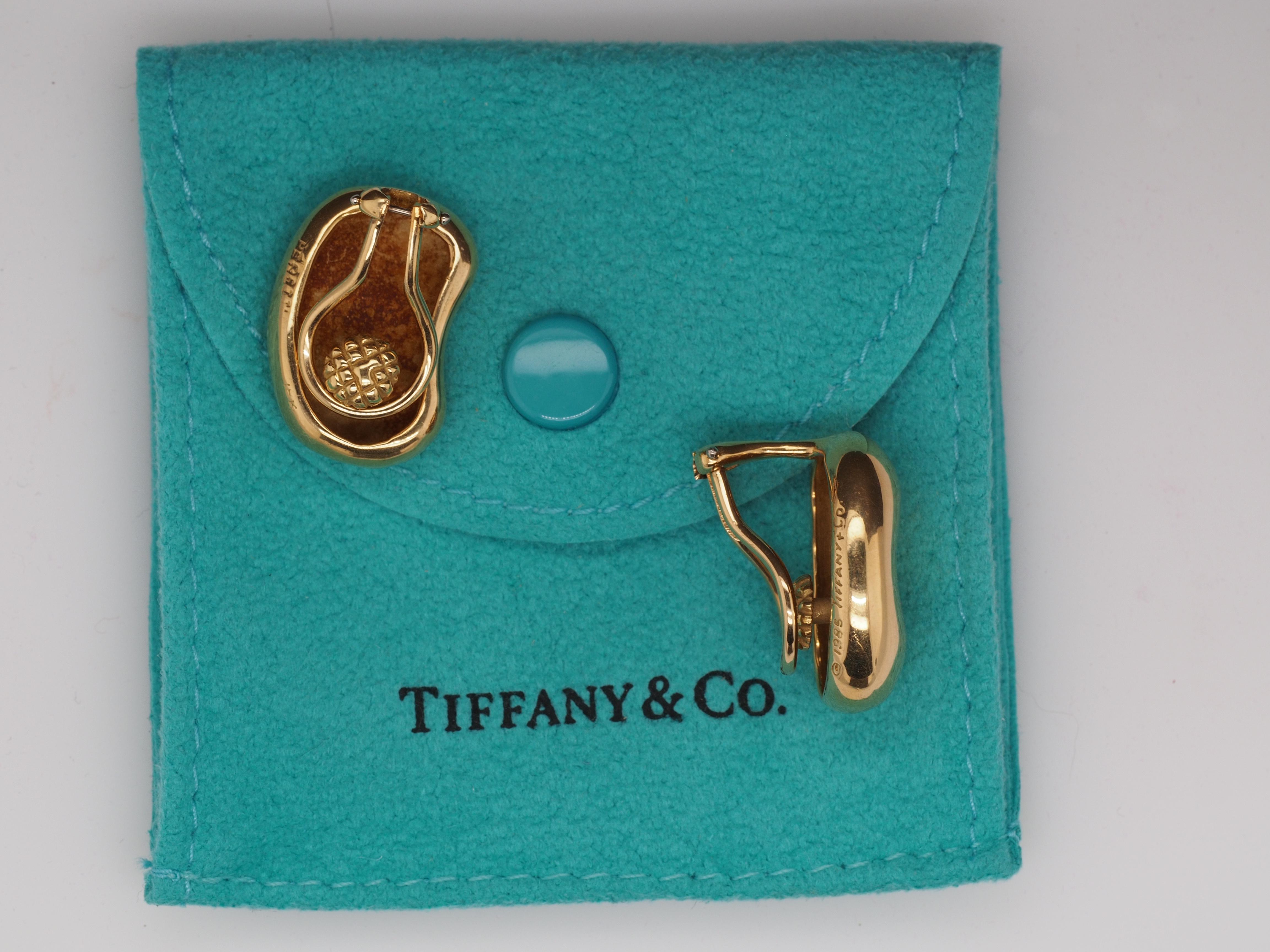 Tiffany & Co. 18 Karat Gelbgold JUMBO Bohnenohrringe von Elsa Peretti Damen im Angebot