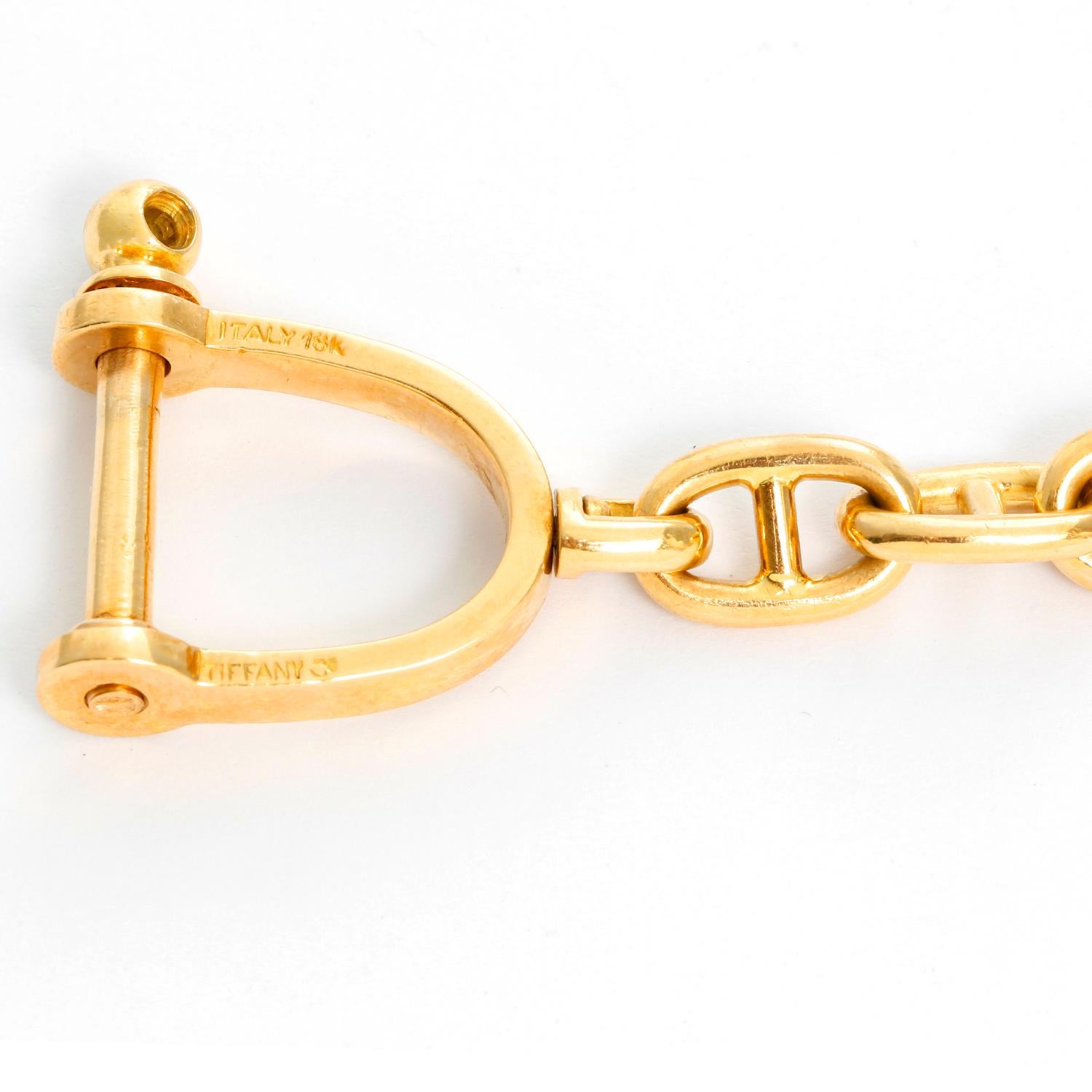 Women's or Men's Tiffany & Co 18 Karat Yellow Gold Key Chain