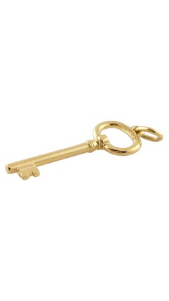 Tiffany & Co. 18K Yellow Gold Key Pendant 1.5" #17968