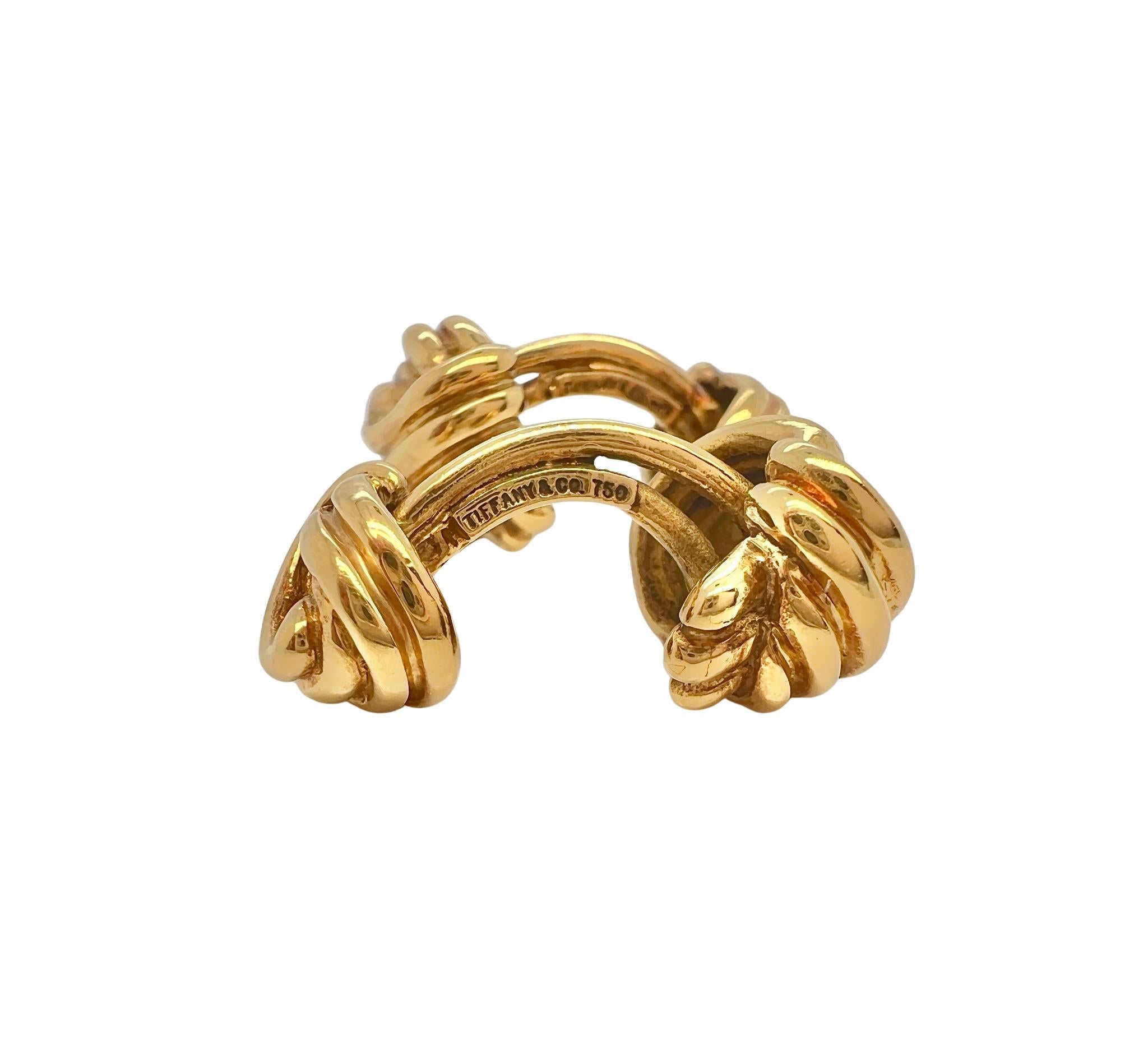 Gemelli a forma di nodo in oro giallo 18 carati Tiffany & Co. in vendita 1