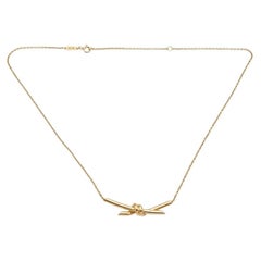 Tiffany & Co. 18K Yellow Gold Knot Pendant Chain Necklace