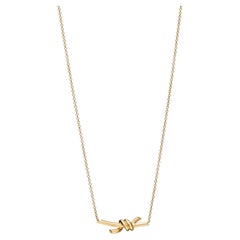 Tiffany & Co. 18K Yellow Gold Knot Pendant Chain Necklace
