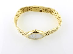 Tiffany & Co. 18k Yellow Gold Ladies Watch White Dial Basket Weave Band