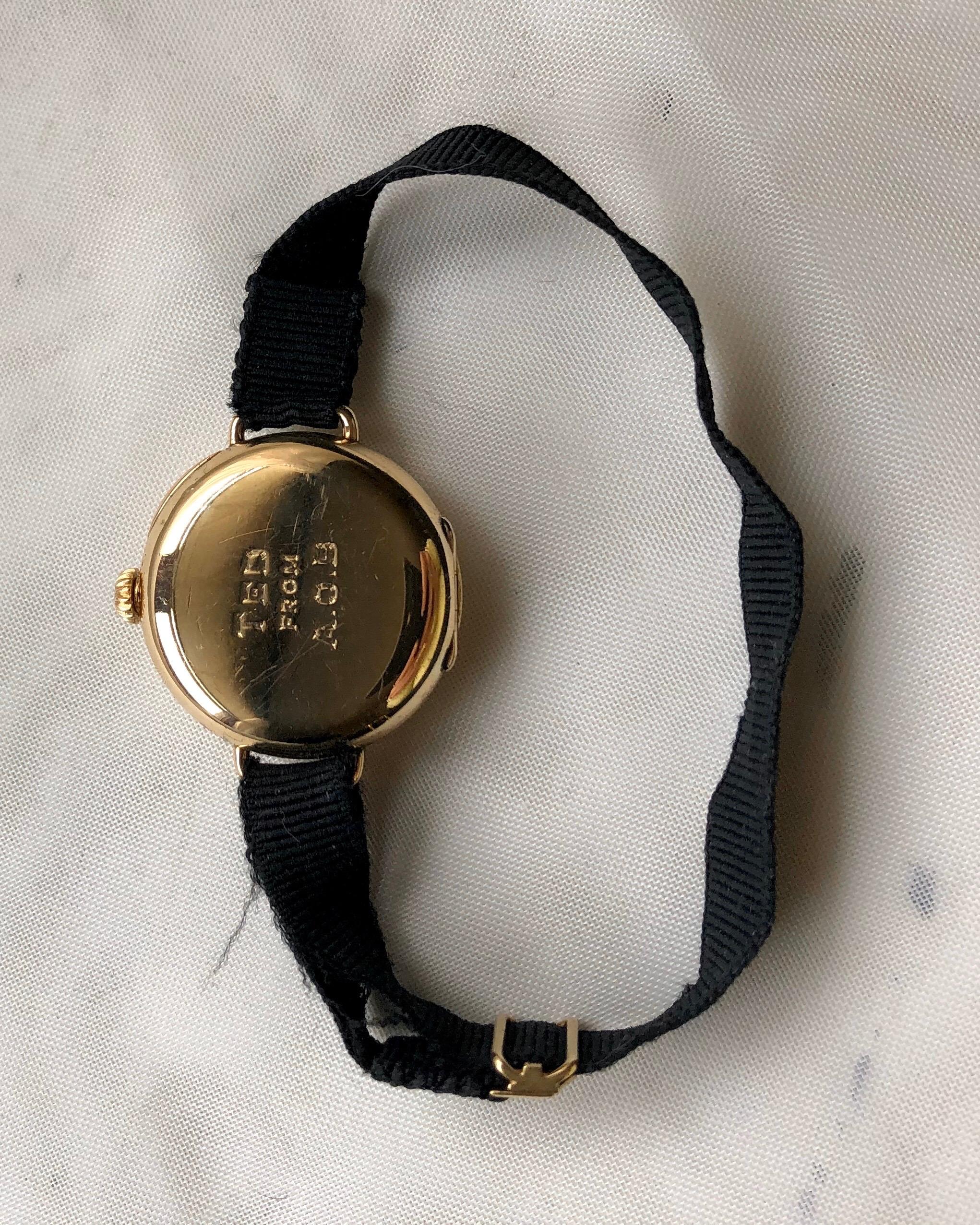 Tiffany & Co. 18 Karat Gold Ladies Wristwatch Hand Winding Pocket Watch Style In Good Condition In Washington Depot, CT