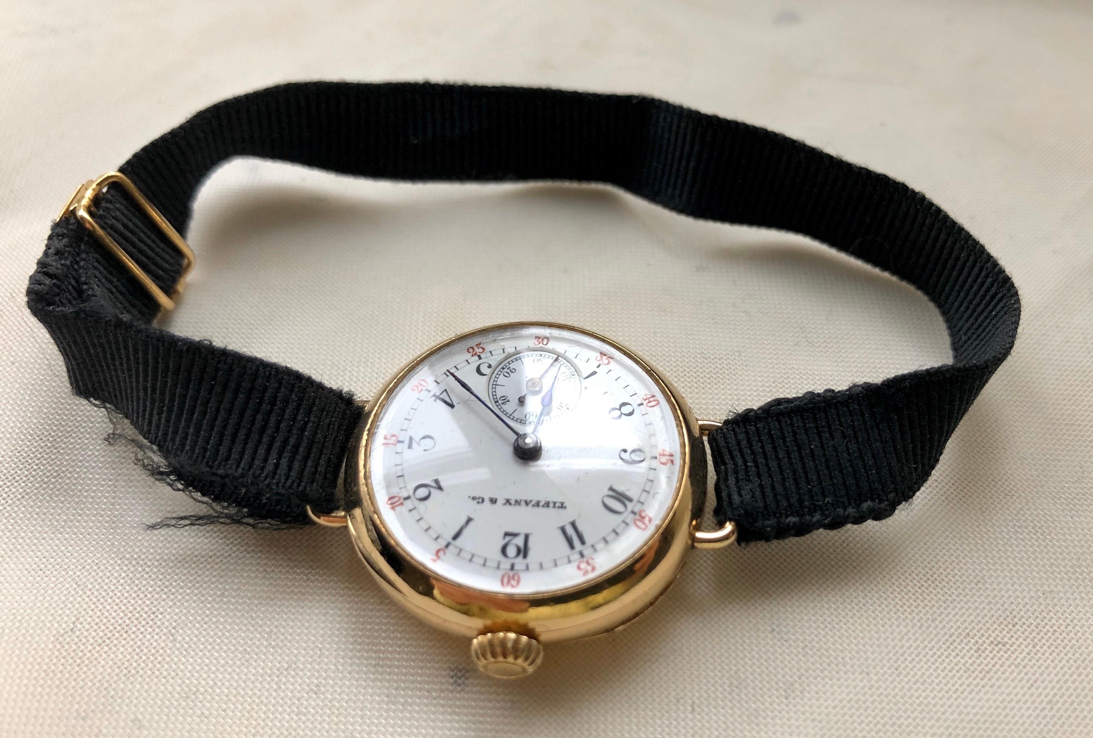 Tiffany & Co. 18 Karat Gold Ladies Wristwatch Hand Winding Pocket Watch Style 2