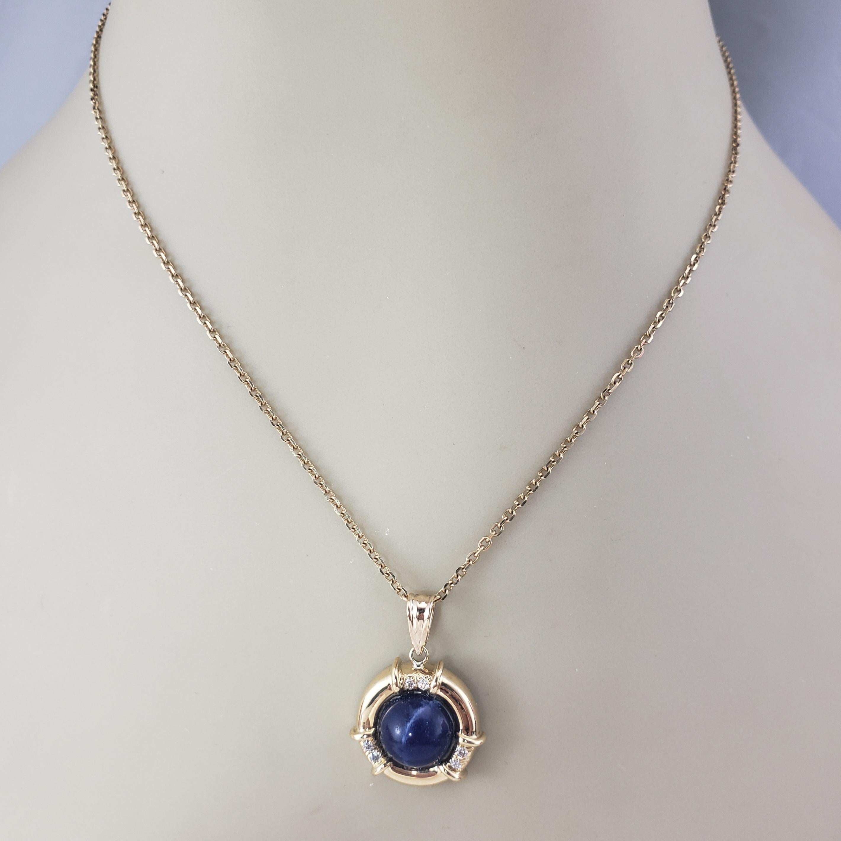 Women's Tiffany & Co. 18K Yellow Gold Lapis Lazuli and Diamond Pendant #21047 For Sale