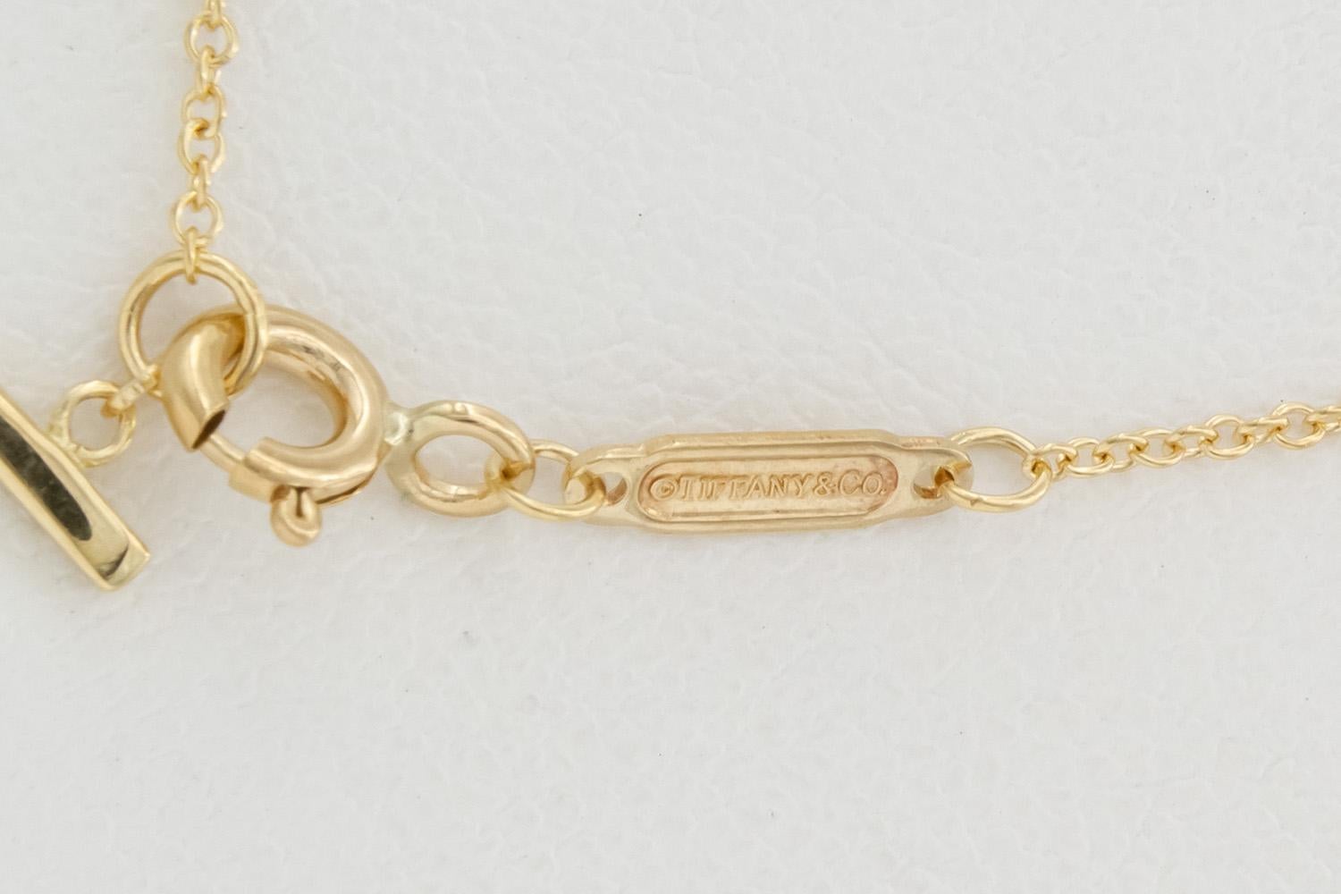 Tiffany & Co 18k Yellow Gold Large Tiffany T Smile Pendant Necklace 8