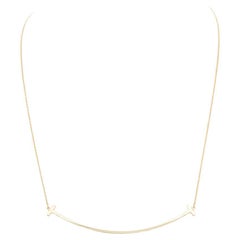 Tiffany & Co 18k Yellow Gold Large Tiffany T Smile Pendant Necklace