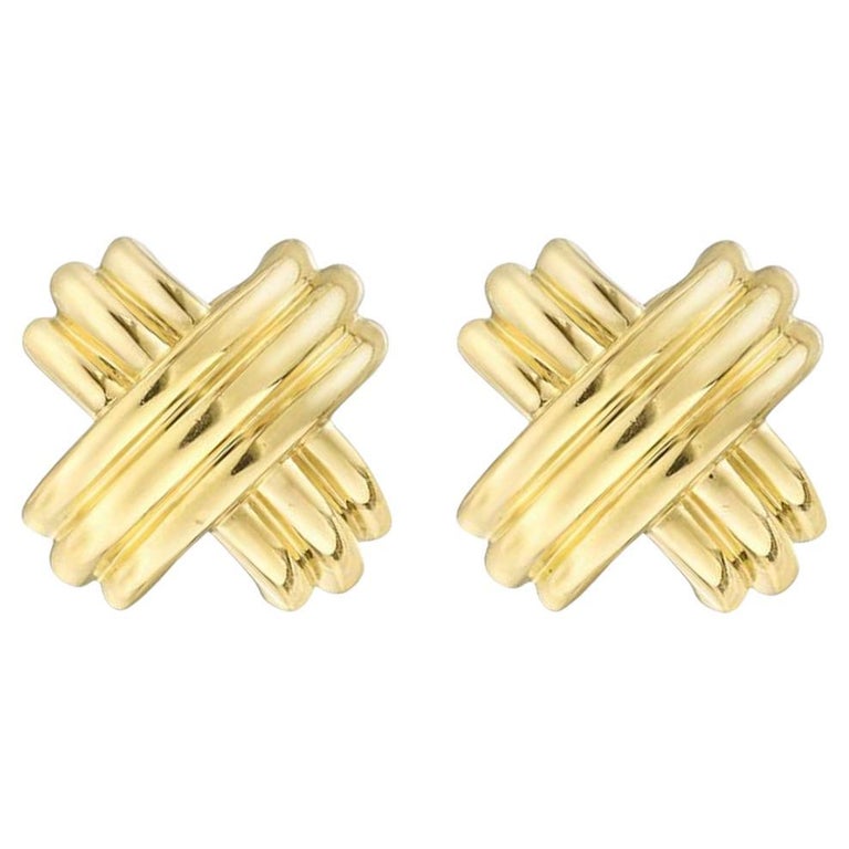 Tiffany & Co. 18k Yellow Gold Large x Earrings