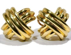 Tiffany & Co. 18k Yellow Gold Largest Size "X" Earrings