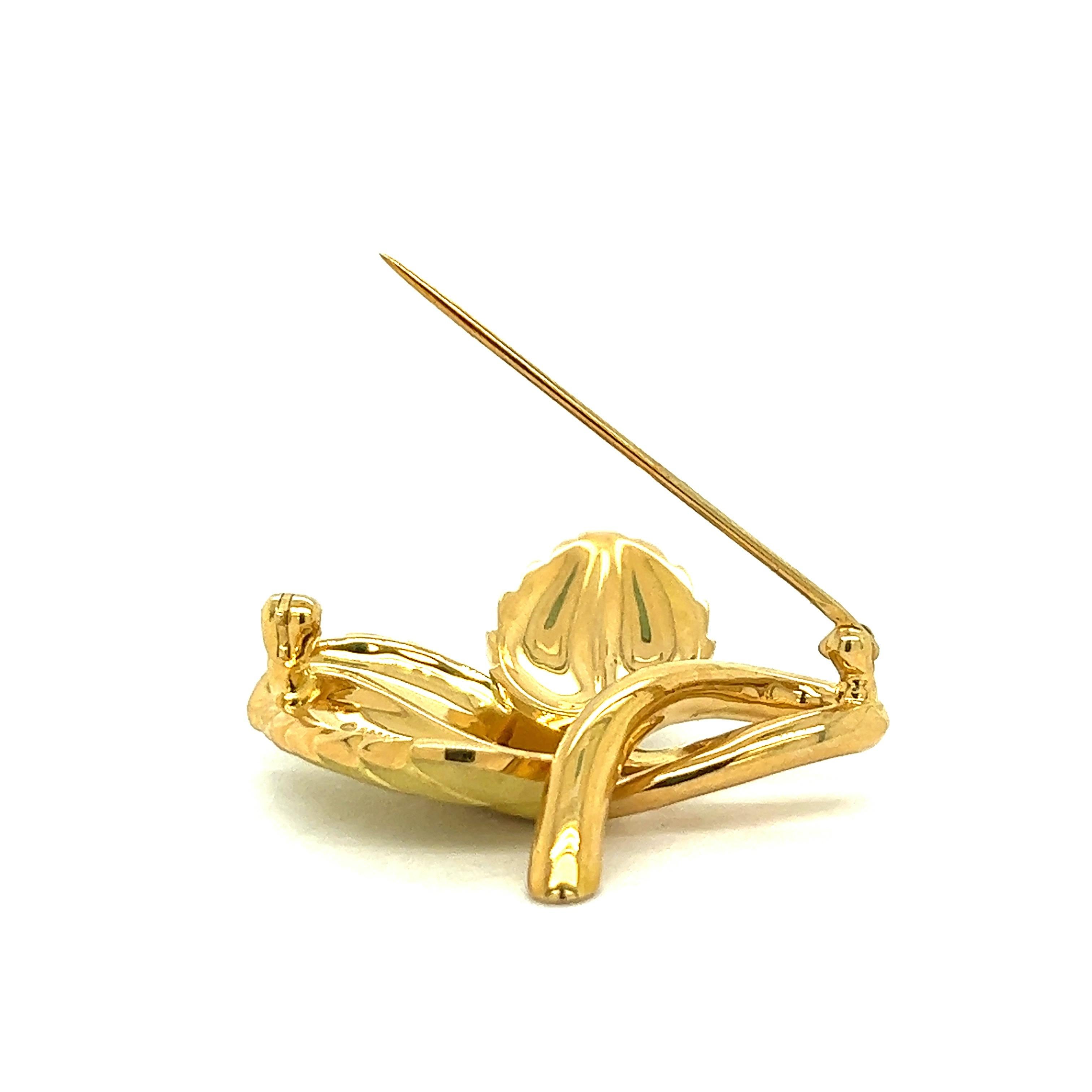 Tiffany & Co. 18k Yellow Gold Leaf Pin Brooch For Sale 1