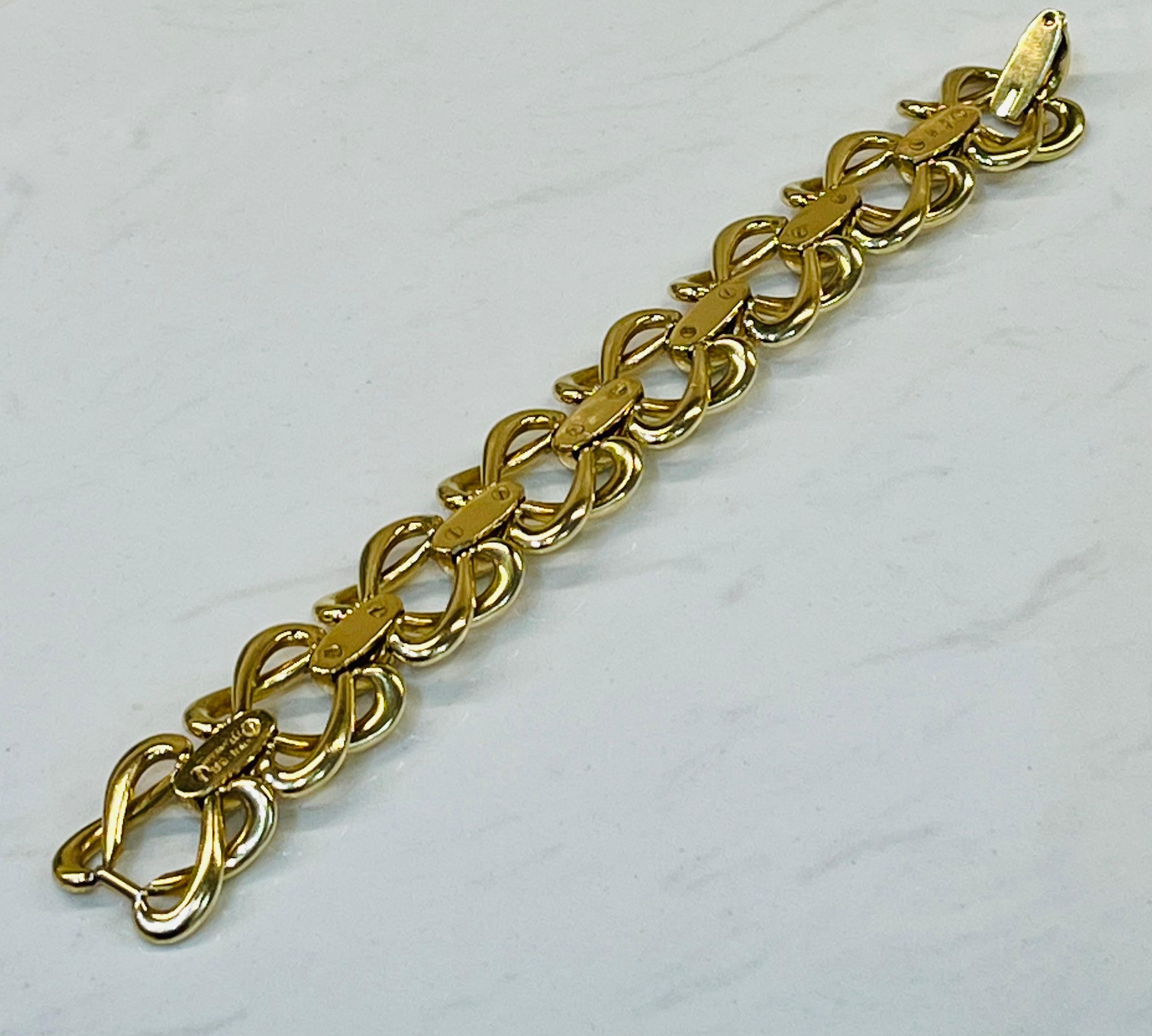 Tiffany & Co. Bracelet à maillons en or jaune 18 carats Bon état - En vente à Naples, FL