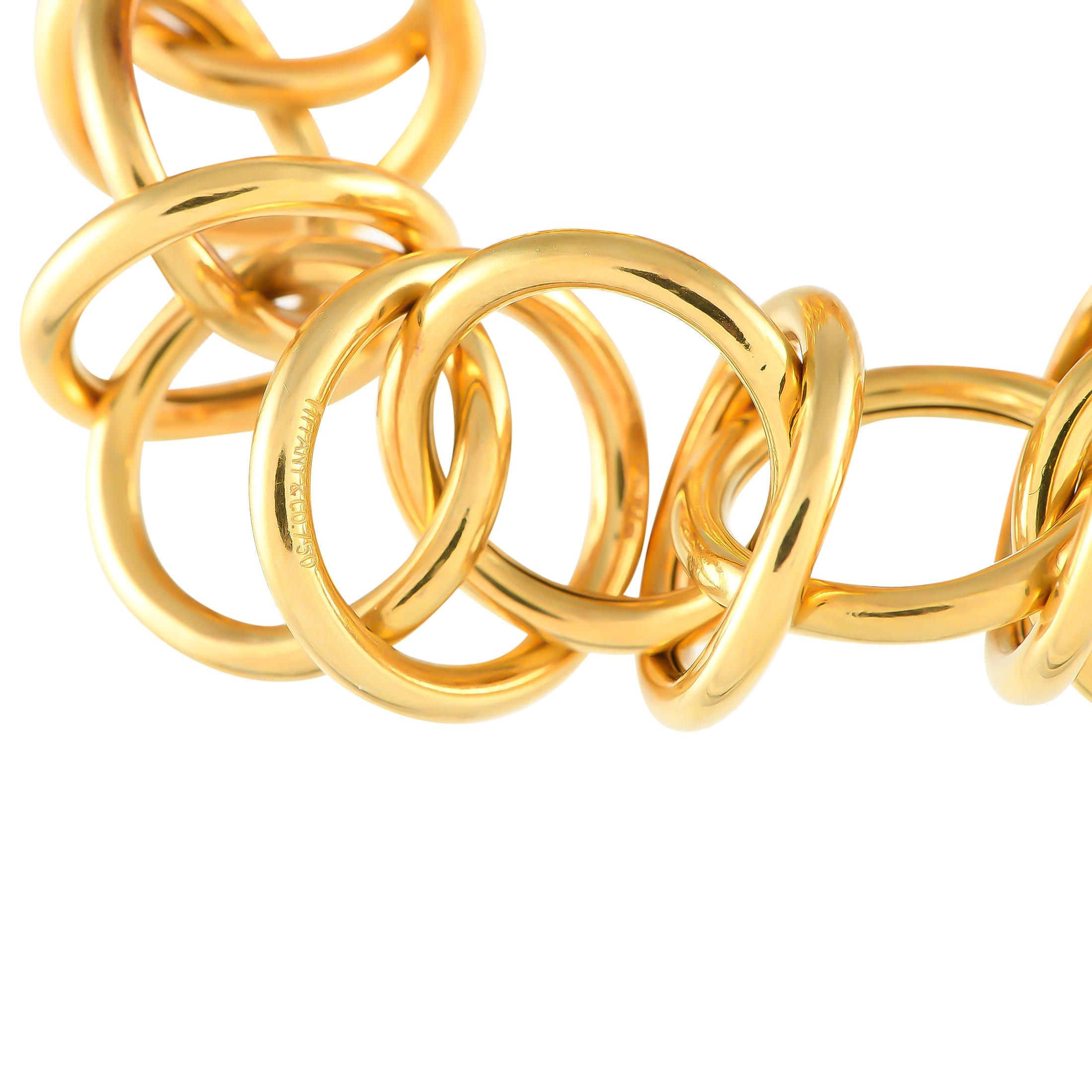 Tiffany & Co. Collier à maillons en or jaune 18 carats Excellent état - En vente à Southampton, PA