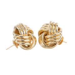 Tiffany & Co. 18 Karat Yellow Gold Love Knot Clip Post Earrings