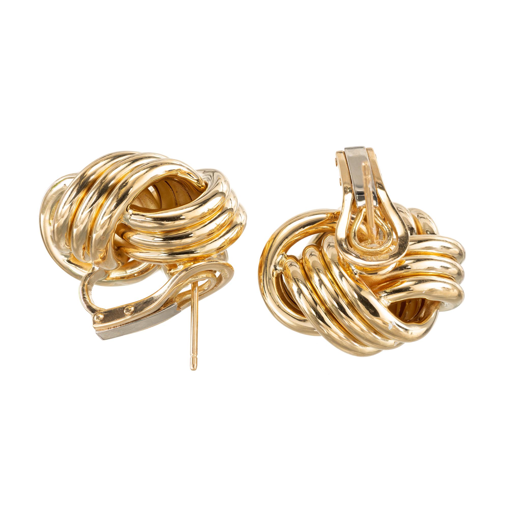 tiffany 18k gold love knot earrings