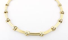 Tiffany & Co. 18k Yellow Gold Love Knot Groove Link Choker