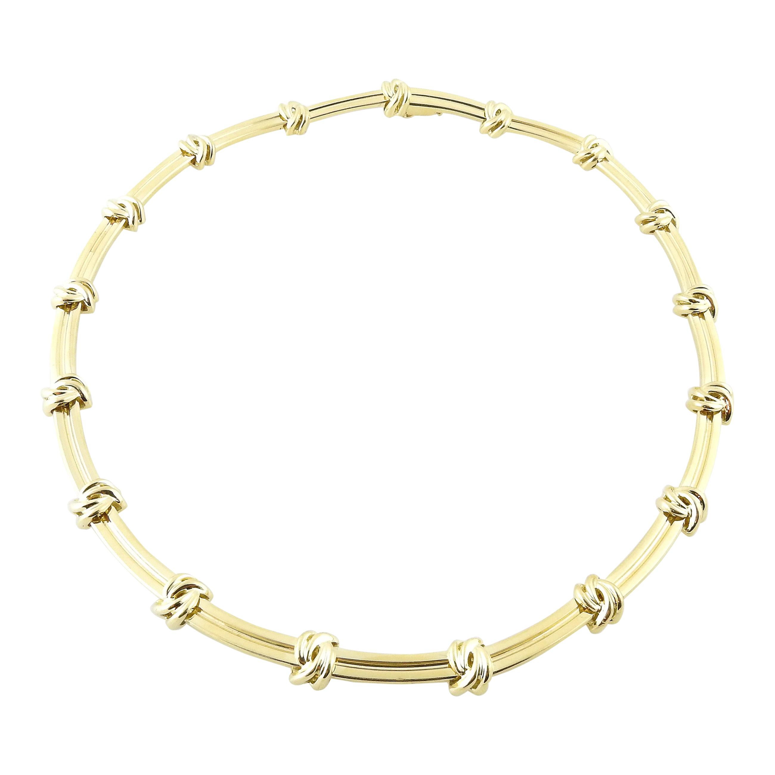 Tiffany & Co. 18k Yellow Gold Love Knot Groove Link Choker