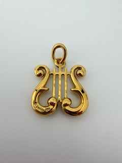 Tiffany & Co. 18k Yellow Gold Lyre Harp Pendant/Charm