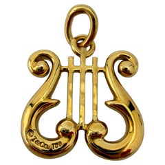 Tiffany & Co. 18k Yellow Gold Lyre Harp Pendant/Charm