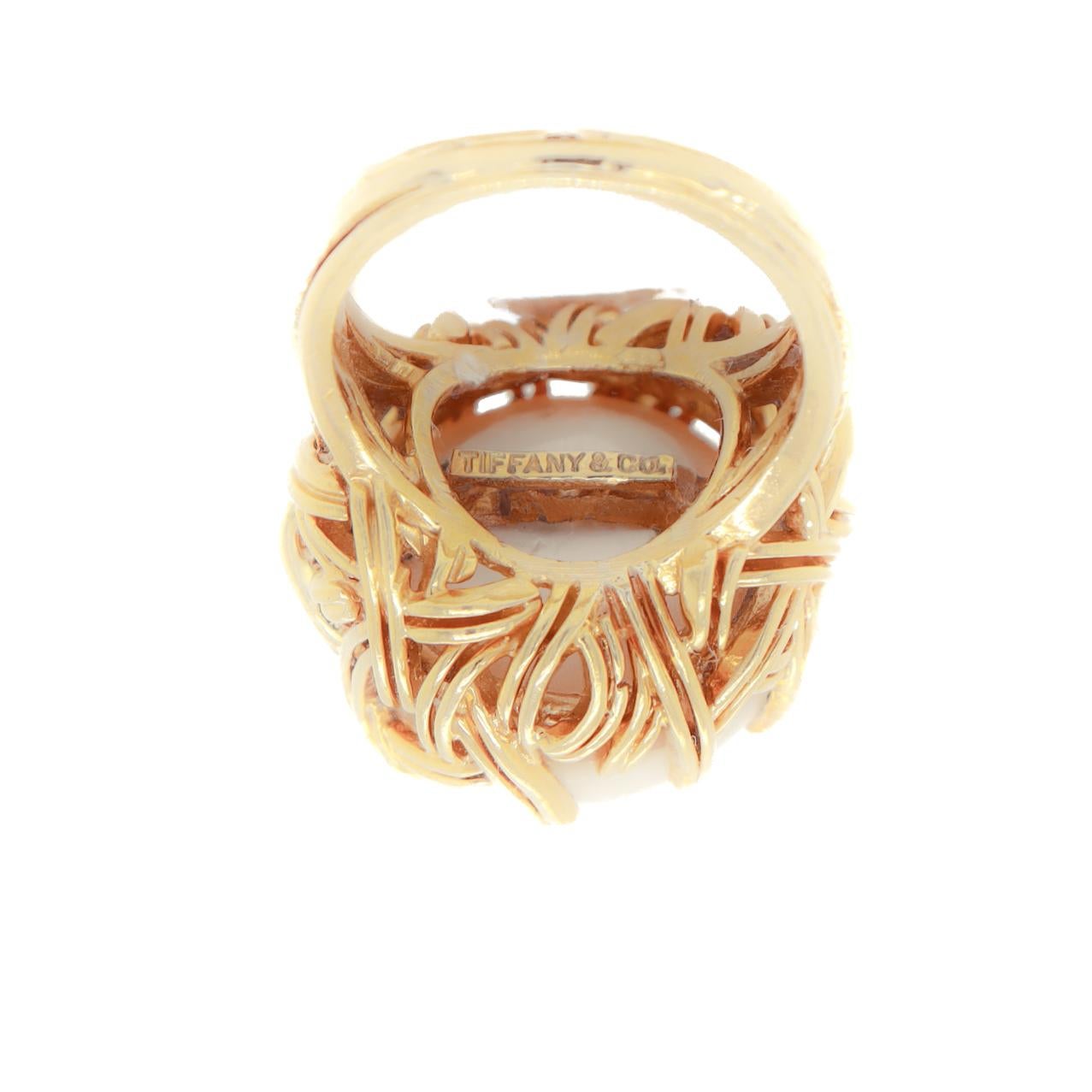 Tiffany & Co. 18K Yellow Gold & Mabe Pearl Cocktail Ring 7