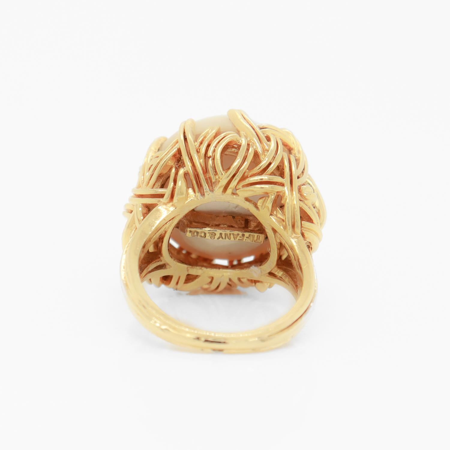 Tiffany & Co. 18K Yellow Gold & Mabe Pearl Cocktail Ring 2