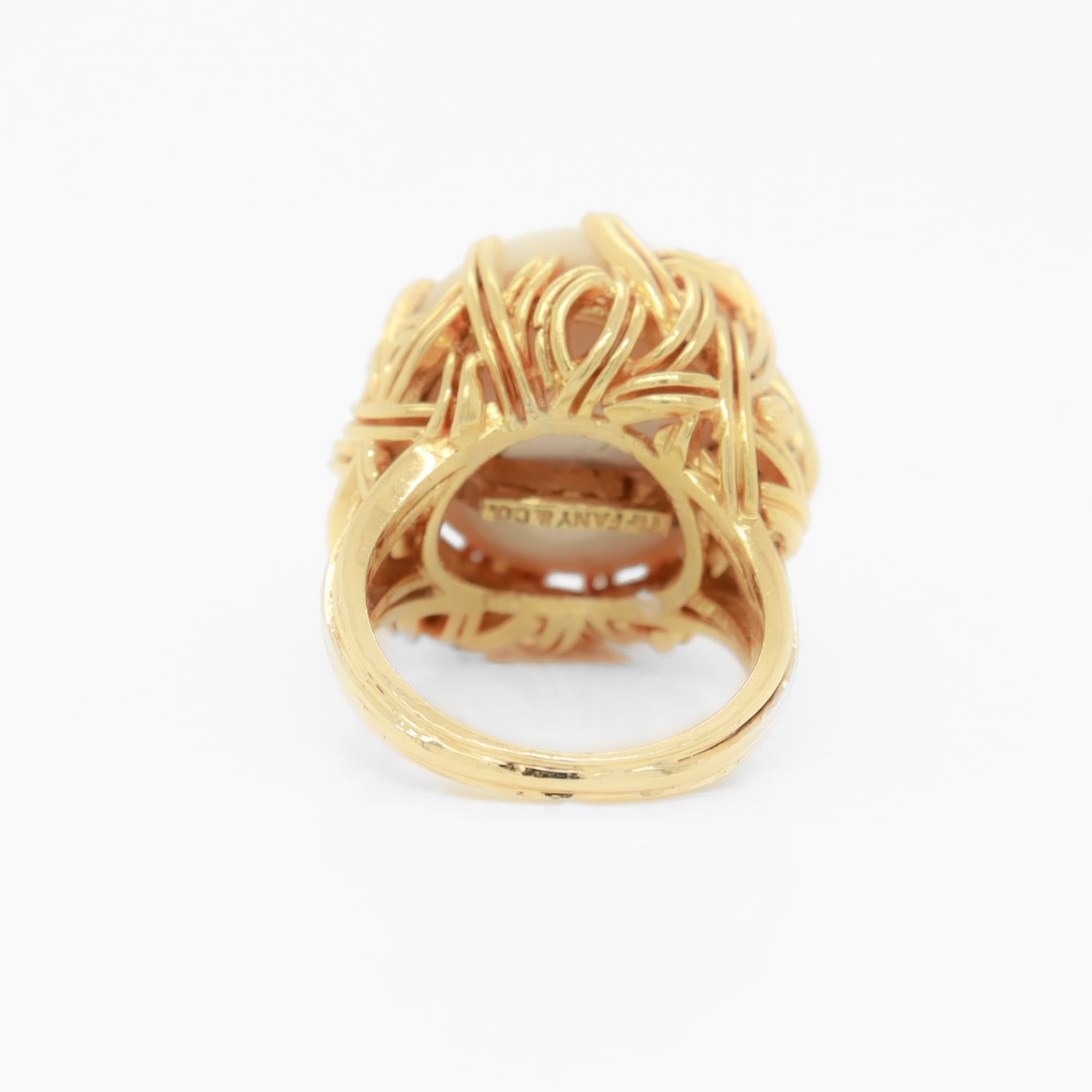 Tiffany & Co. 18K Yellow Gold & Mabe Pearl Cocktail Ring 3
