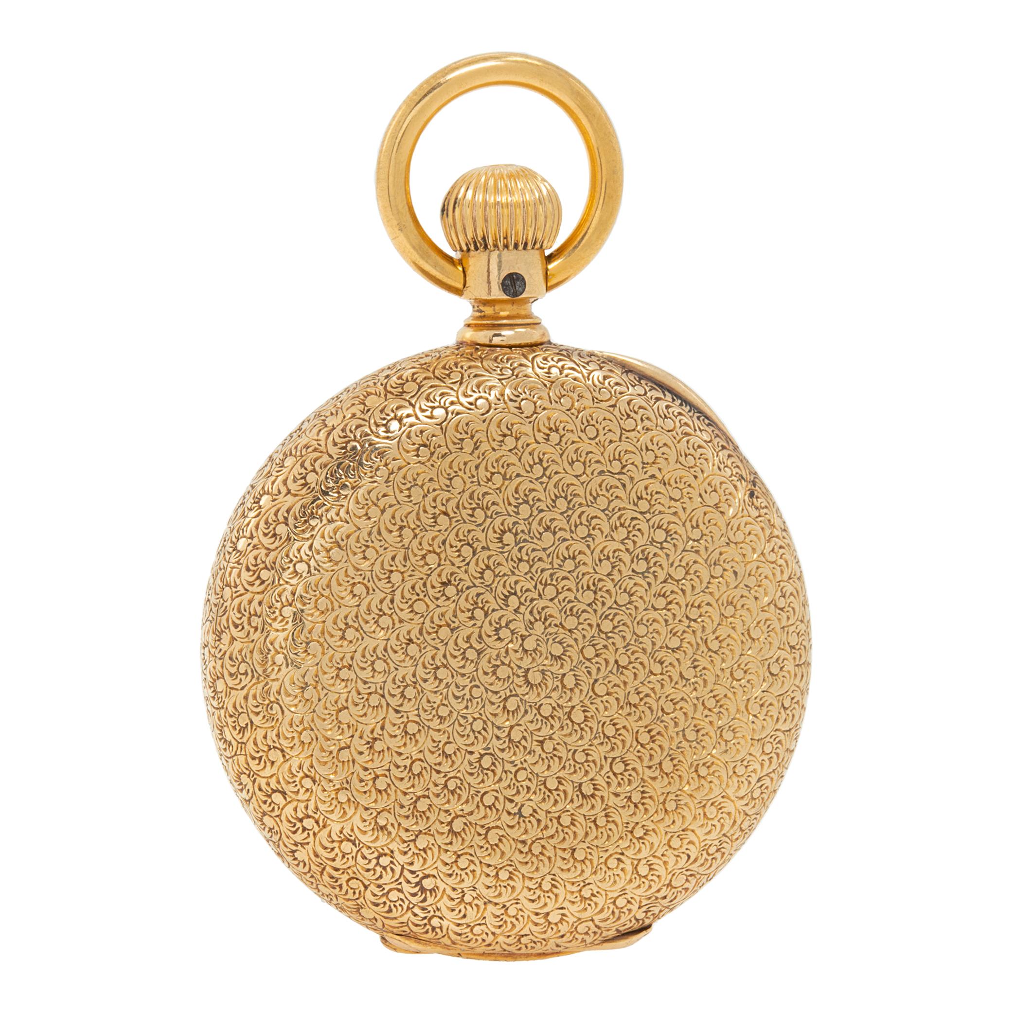 Tiffany & Co. 18k yellow gold Manual pocket watch In Excellent Condition For Sale In Surfside, FL
