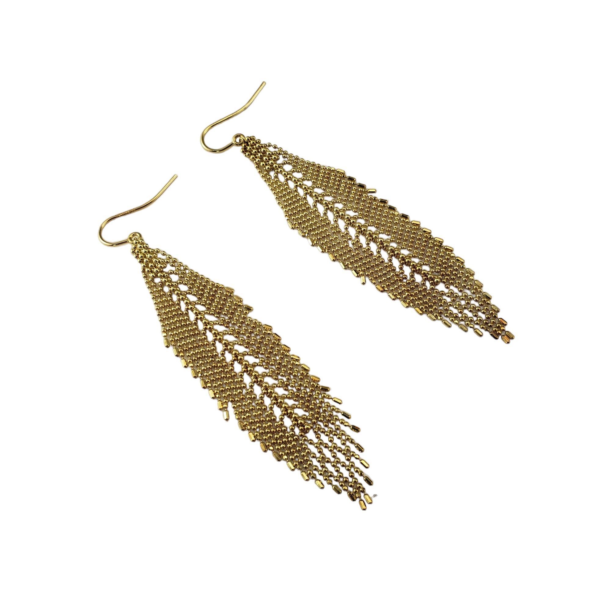 Women's Tiffany & Co. 18K Yellow Gold Mesh Fringe Dangle Earrings #17329 For Sale