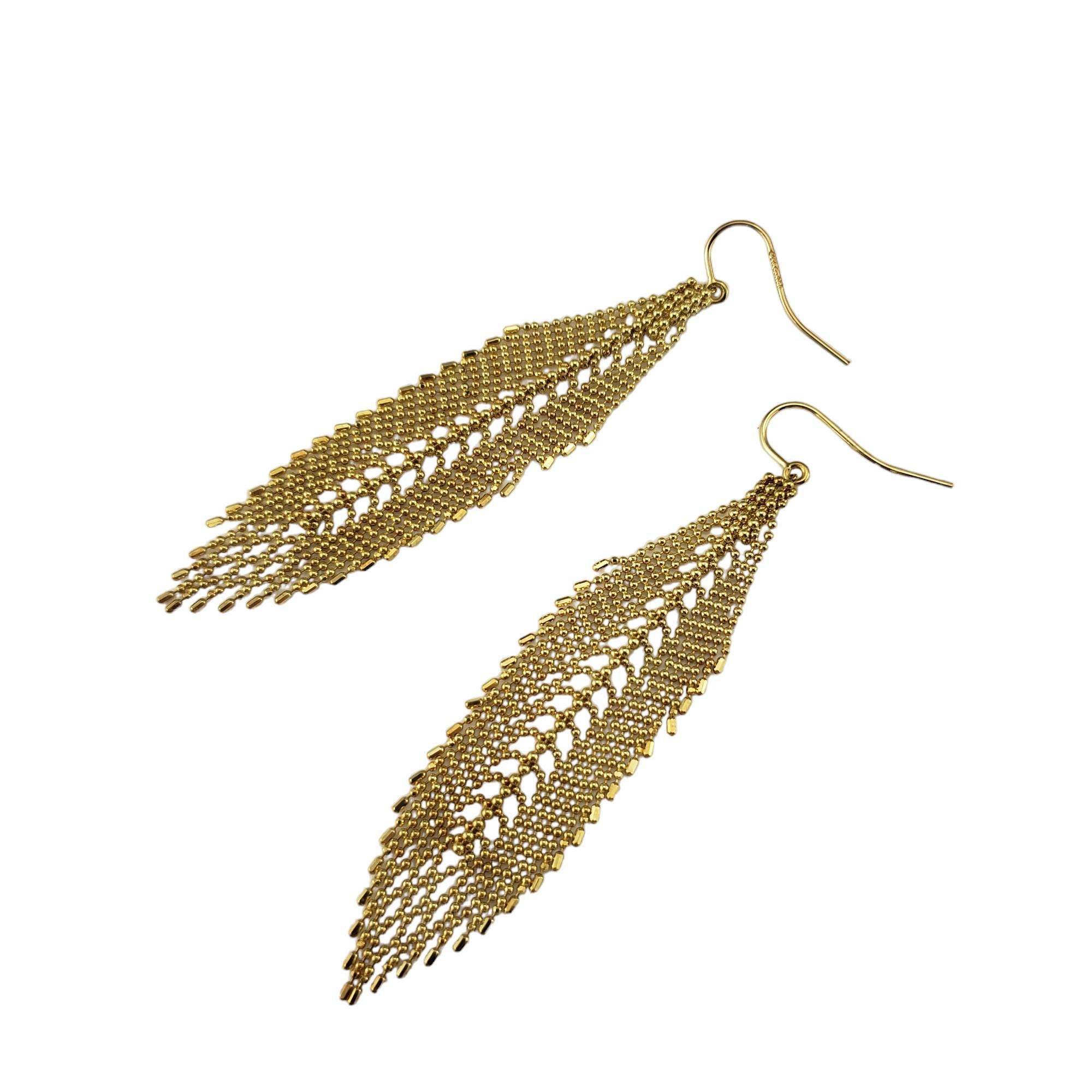 Tiffany & Co. 18K Yellow Gold Mesh Fringe Dangle Earrings #17329 In Good Condition In Washington Depot, CT