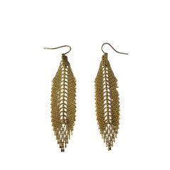 Vintage Tiffany & Co. 18K Yellow Gold Mesh Fringe Dangle Earrings #17329