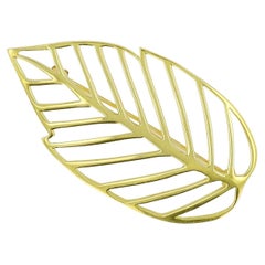 Tiffany & Co. 18k Yellow Gold Monstera Leaf Brooch, Circa 1981