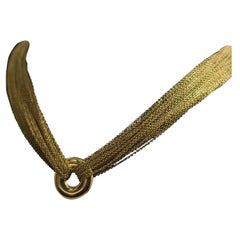 Tiffany & Co. 18k Yellow Gold Multi Strand Mesh Circle Round Pendant with Toggle