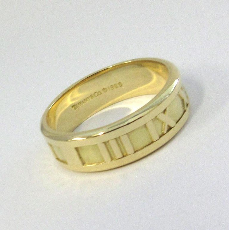 Tiffany and Co. 18k Yellow Gold Numeric Atlas Ring 10.5 Men's For Sale ...