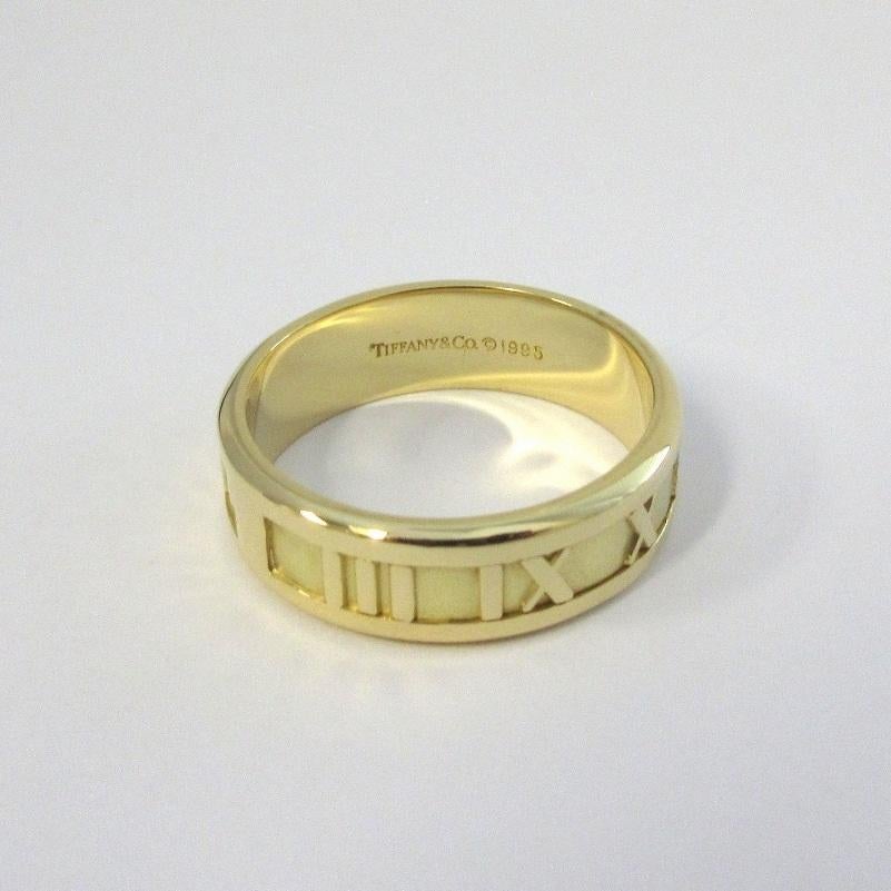 Tiffany & Co. 18k Yellow Gold Numeric Atlas Ring 10.5 Men's In Excellent Condition In Los Angeles, CA