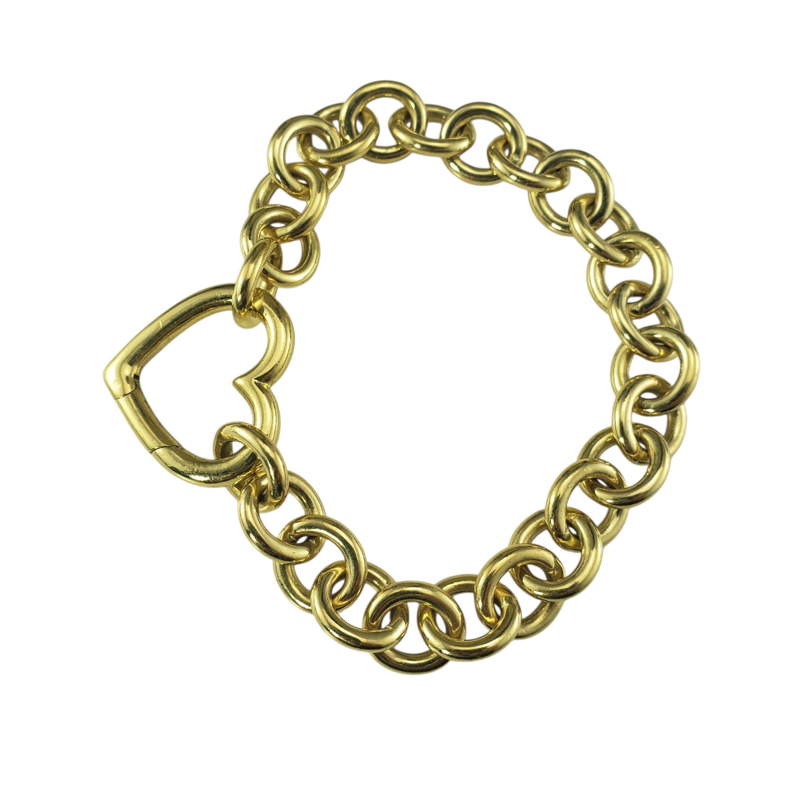 Tiffany & Co. 18K Yellow Gold Open Heart Link Bracelet w/Pouch #23426 Contemporáneo en venta