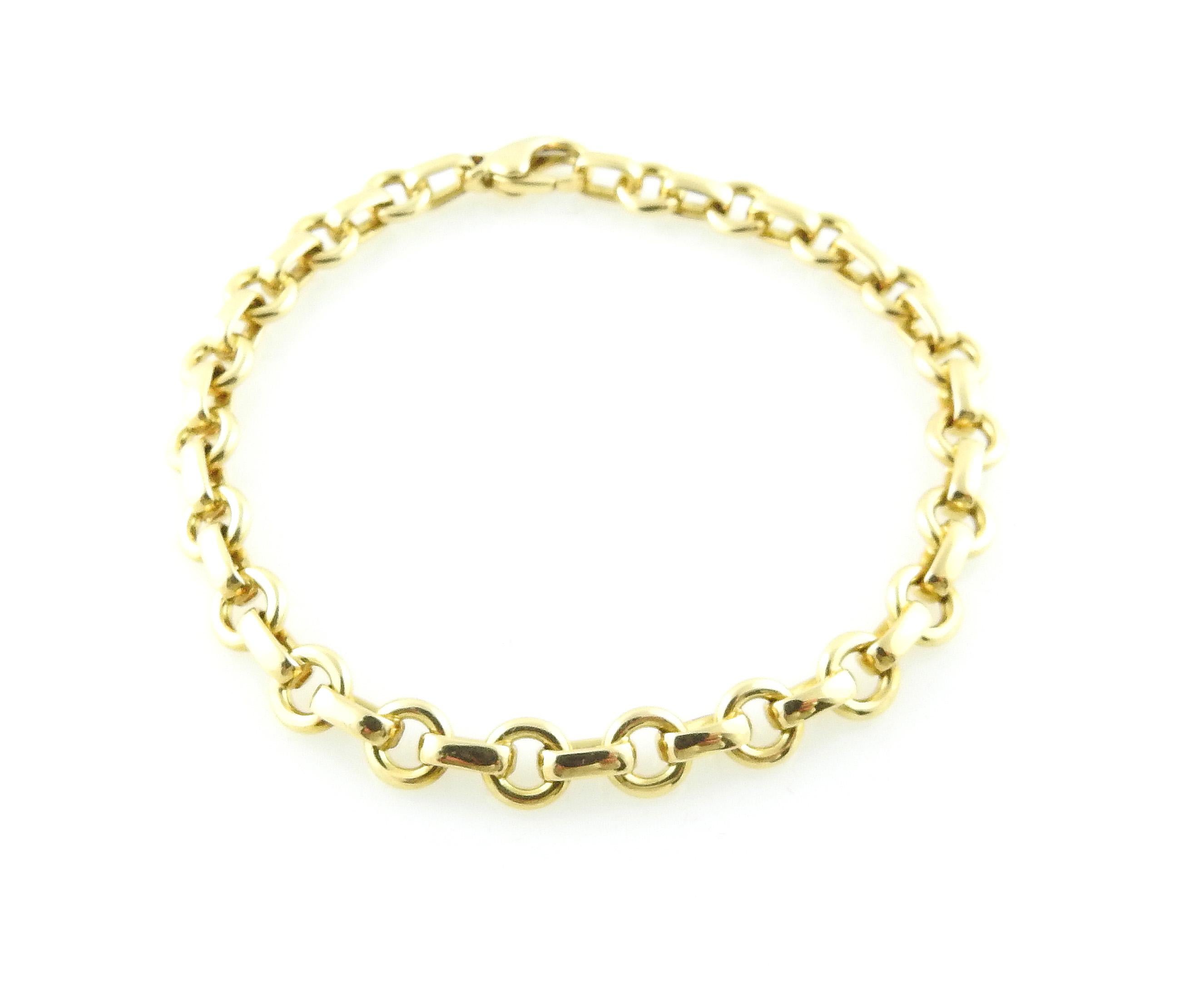 Tiffany & Co. 18K Yellow Gold Oval and Circle Link Charm Bracelet 7