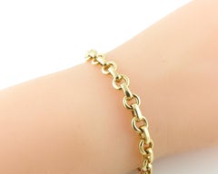 Tiffany & Co. 18K Yellow Gold Oval and Circle Link Charm Bracelet 7"