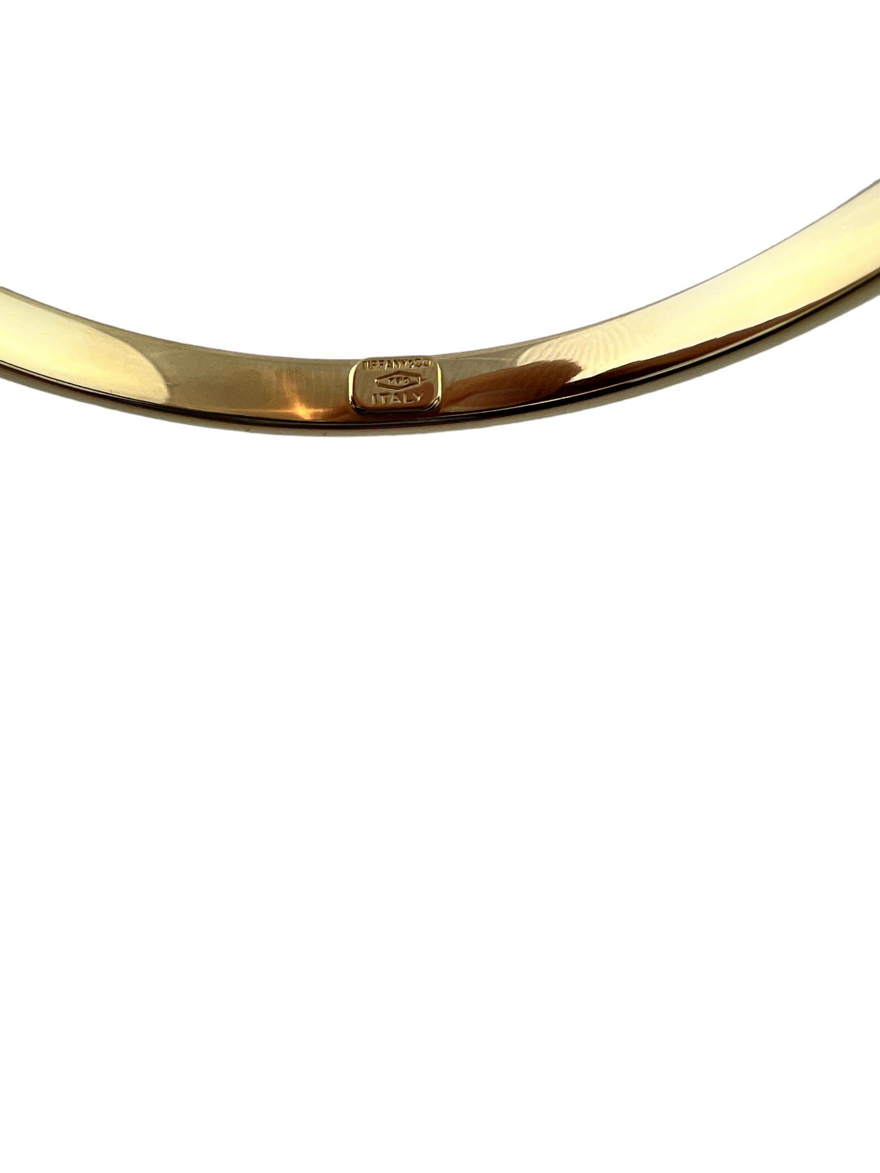 Tiffany & Co. 18K Yellow Gold Oval Bangle Bracelet #15735 In Good Condition In Washington Depot, CT