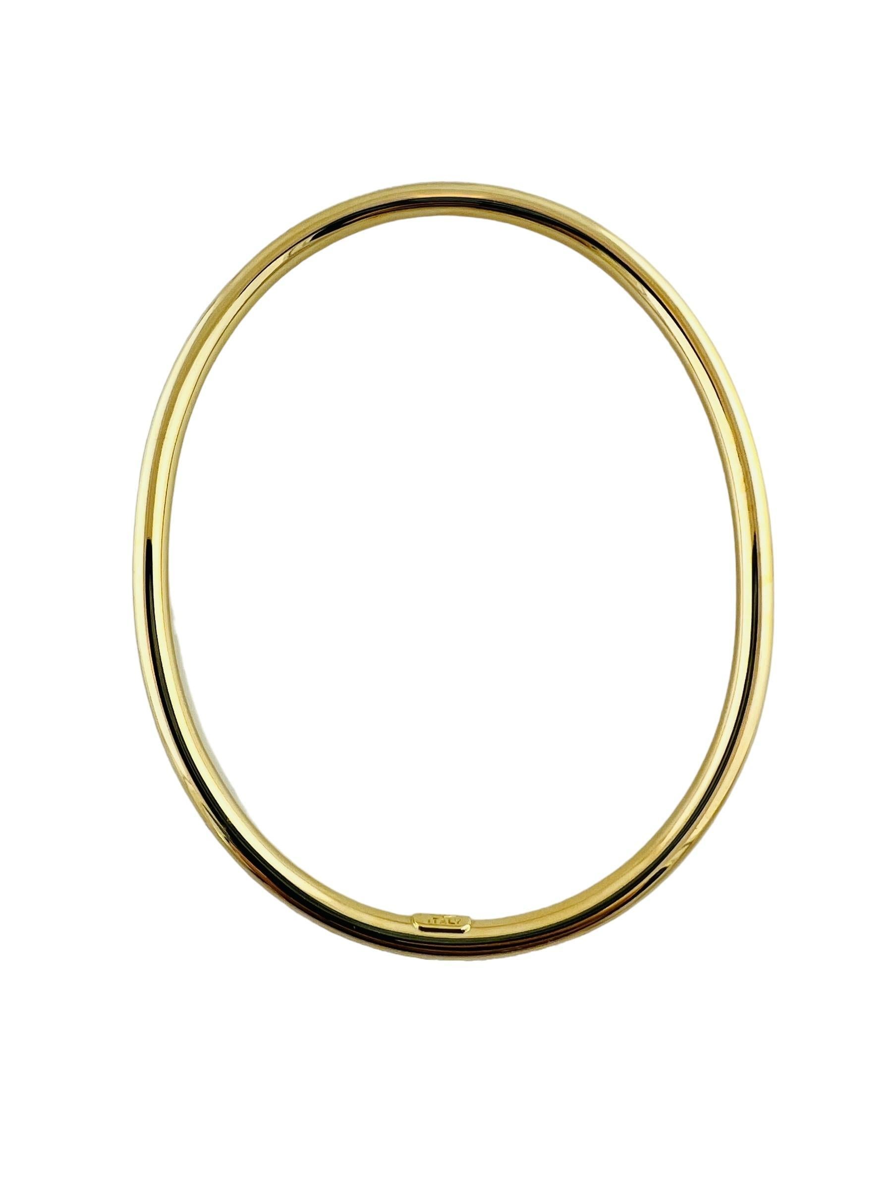 Tiffany & Co. 18K Yellow Gold Oval Bangle Bracelet #16674 In Good Condition In Washington Depot, CT