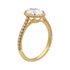 Tiffany & Co. 18K Yellow Gold Oval Diamond Soleste Engagement Ring 2.02ctTW FVS1