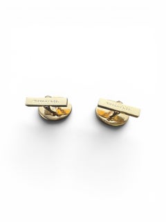 Tiffany & Co. 18K Yellow Gold Oval Engine-Turned Cufflinks
