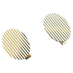 Tiffany & Co. 18K Yellow Gold Oval Engine-Turned Cufflinks