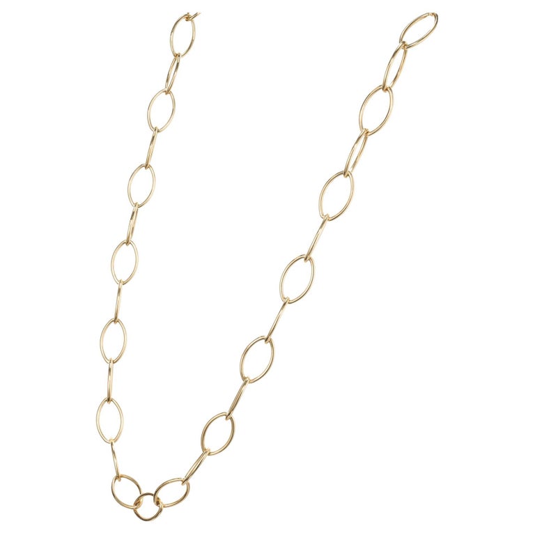 Tiffany and Co. 18k Yellow Gold Oval Link Necklace For Sale at 1stDibs