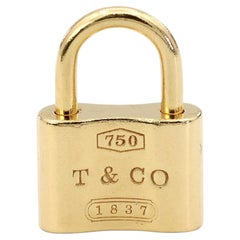Tiffany & Co. 18K Yellow Gold Padlock Charm Pendant Necklace (Non Openable)