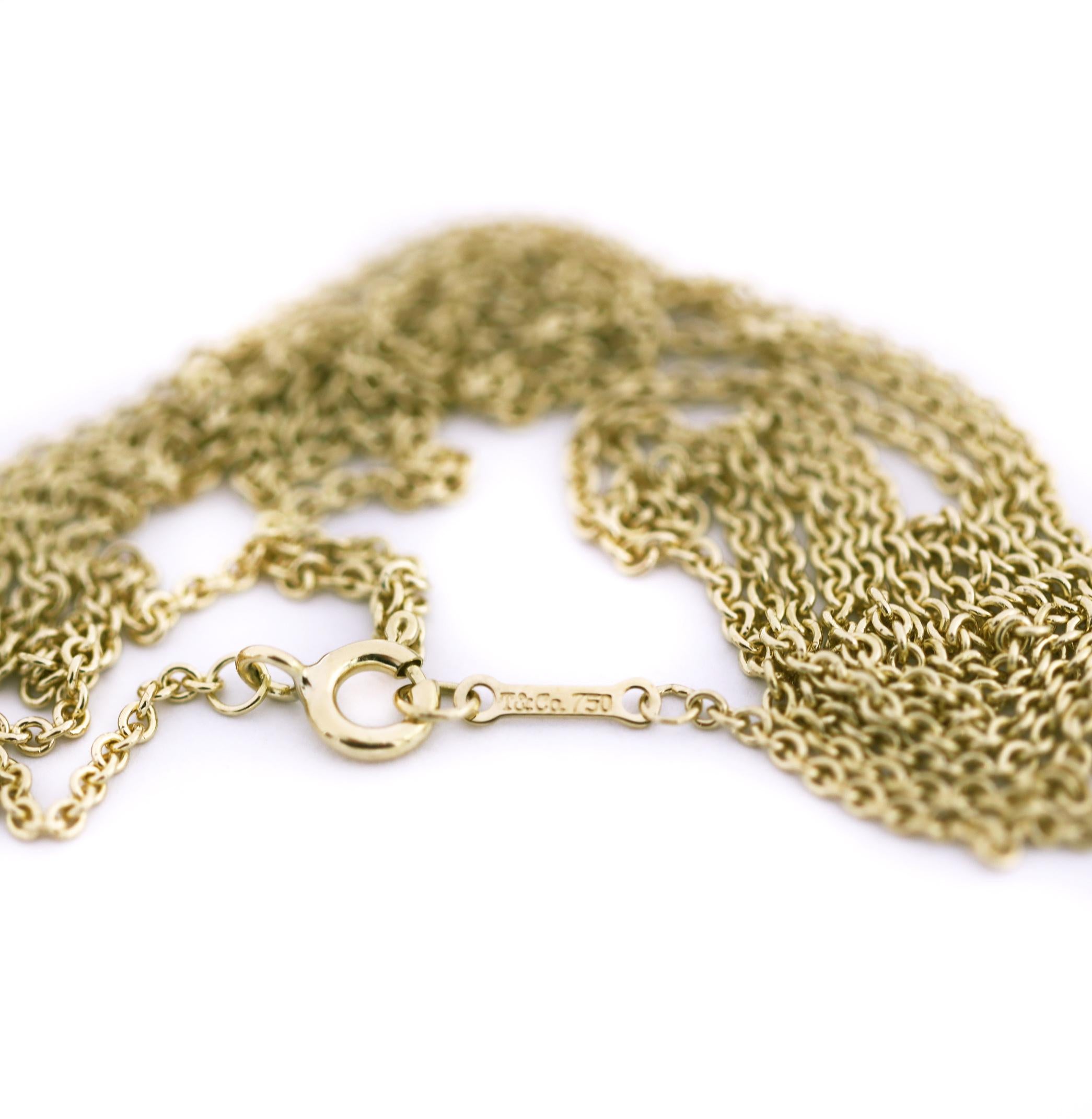 Tiffany & Co.
18k Gelbgold
Gepunzt: (c)Paloma picasso. T&Co 750
1,55 mm breite Rollo-Gliederkette
30