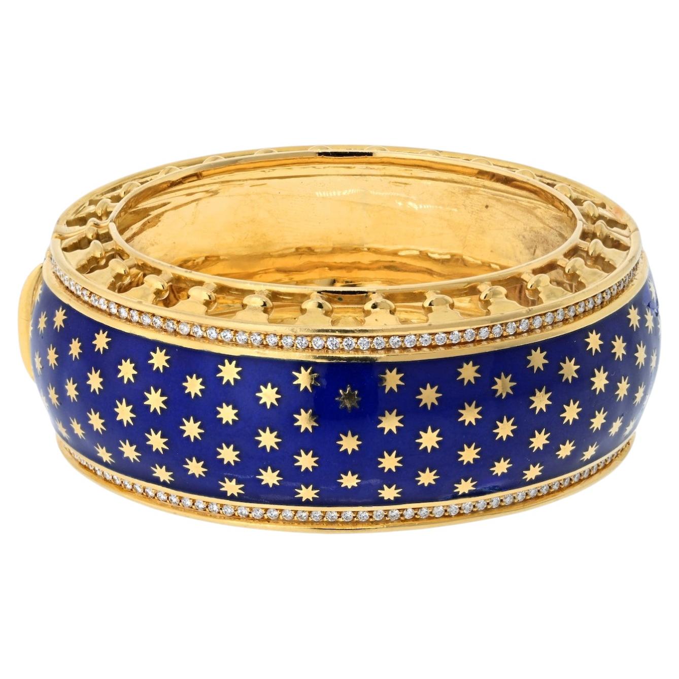 Brazalete Estrella de esmalte azul Paloma Picasso de oro amarillo de 18 quilates Tiffany & Co.