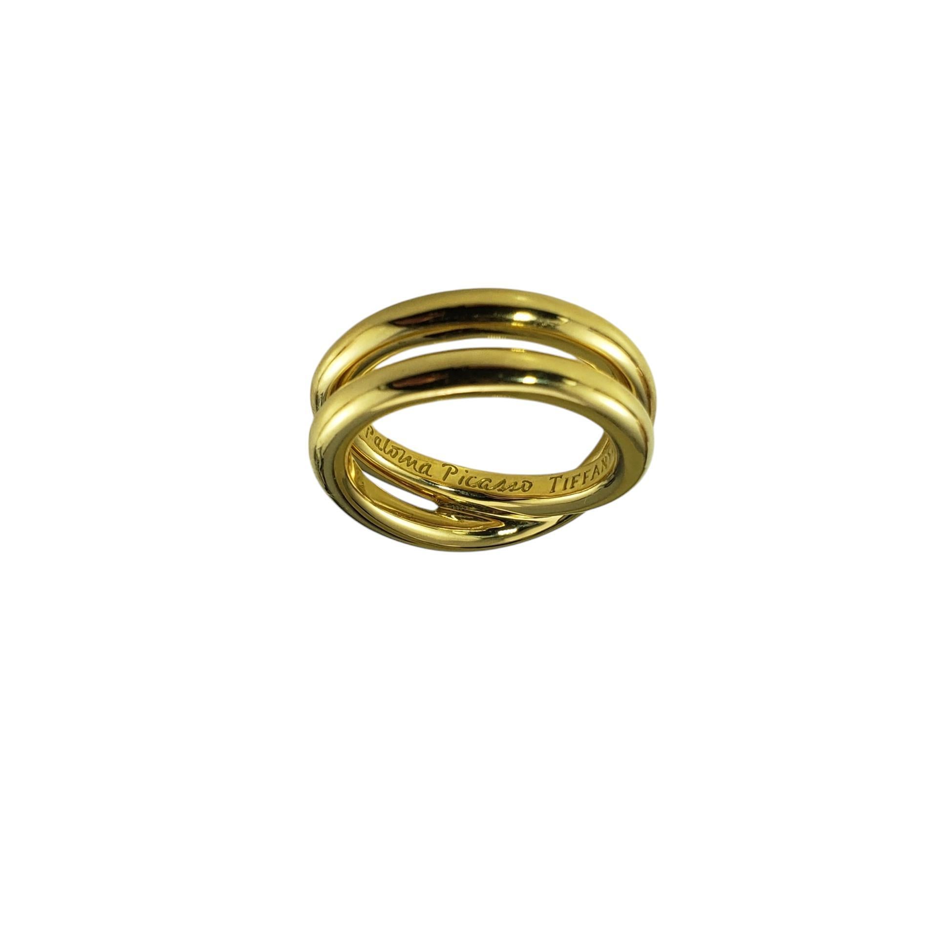 Anillo cruzado Paloma Picasso for Tiffany & Co. de oro amarillo de 18 quilates, talla 7 #19875 en Bueno estado para la venta en Washington Depot, CT