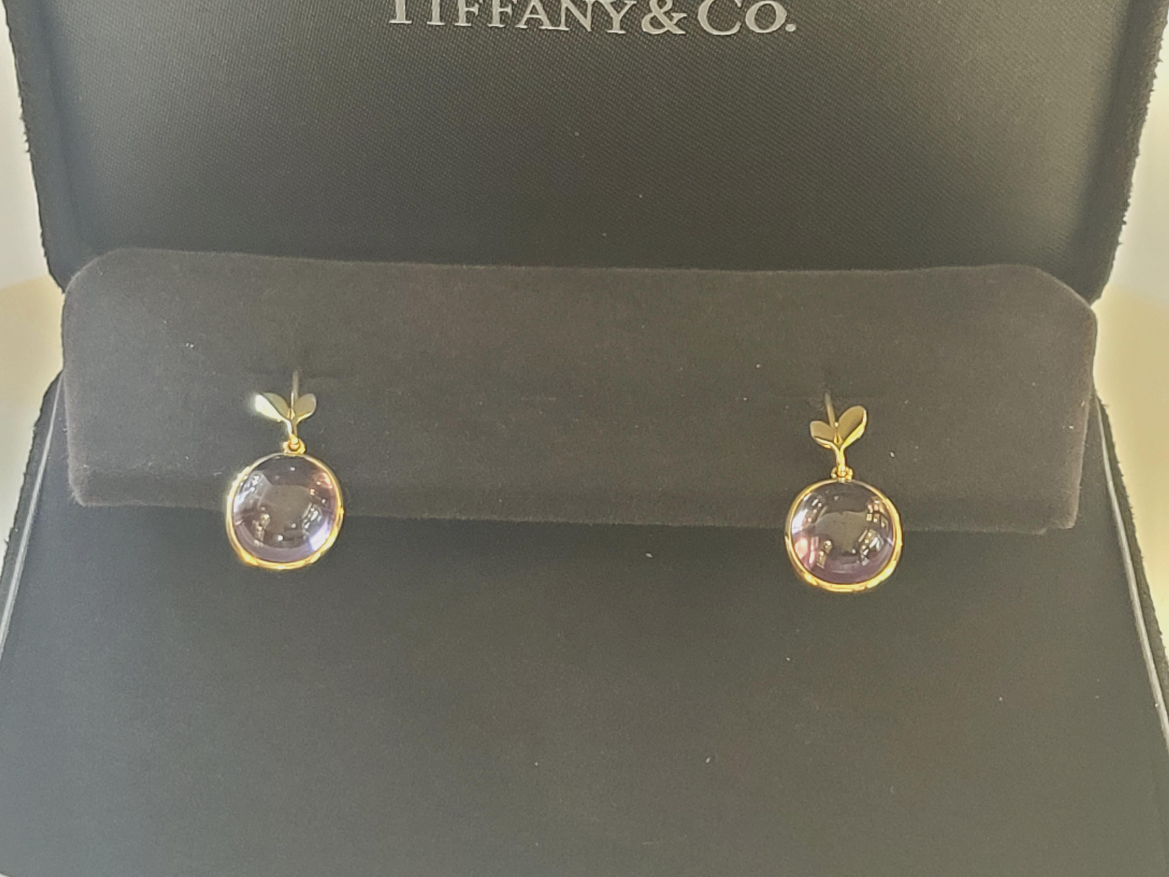tiffany olive leaf drop earrings
